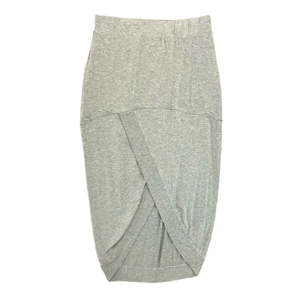 Casual Couture Green Envelope LA Women's Gray High-Lo Jersey Knit Skirt | Size L